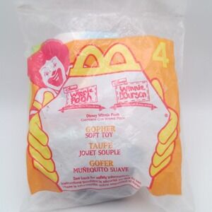 Winnie The Pooh Gopher McDonalds Happy Meal Toy Vintage Disney Plush Clip